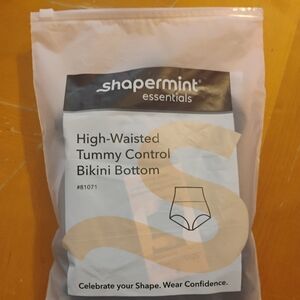 High-Waisted Tummy Control Bikini Bottom - Black